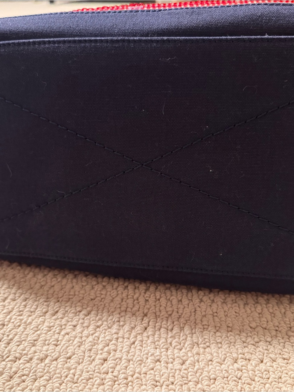 Marc Jacobs Navy and White Stripe Tote with Red Sequin Bands - Picture 6 of 8